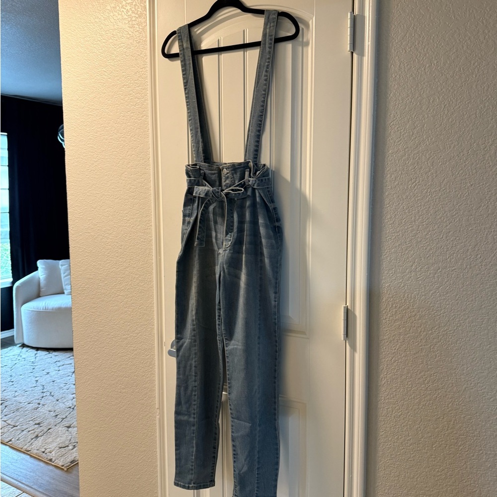 Fashion Nova Light Blue Denim overalls